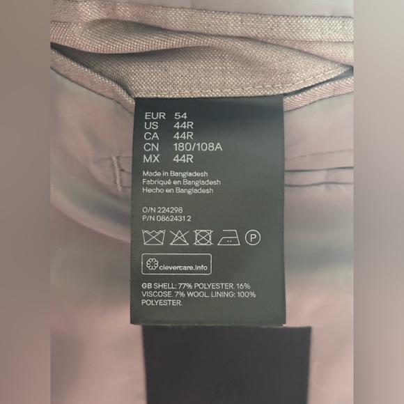 Never Used: Men’s H&M Slim Fit Cool Max Blazer Jacket (Men’s 44 Regular) - Picture 4 of 10